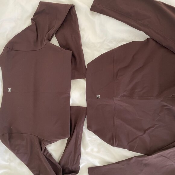 H&M Move Brown Longsleeve Matching Set Size Small - Picture 2 of 2